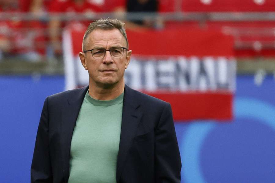 Ralf Rangnick looks on as his side play in the last-16