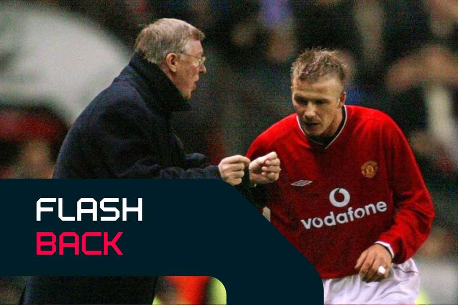 David Beckham (vpravo) s Alexem Fergusonem.