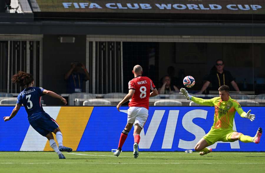 Cucurella quase abriu o placar no 1° tempo Cucurella quase abriu o placar no 1° tempo