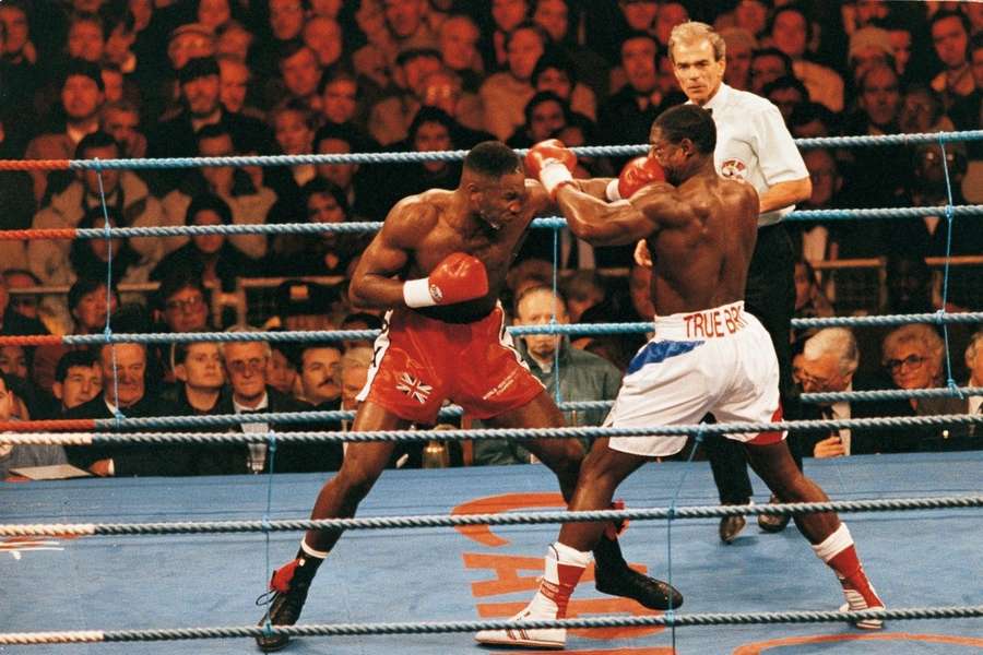 Lennox Lewis and Frank Bruno boxing