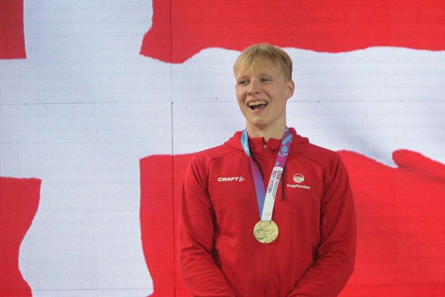 Jonas Gaur ved European Junior Swimming Championships i juli i Beograd.