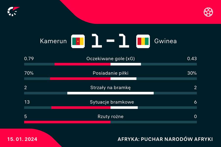 Wynik i statystyki meczu Kamerun-Gwinea