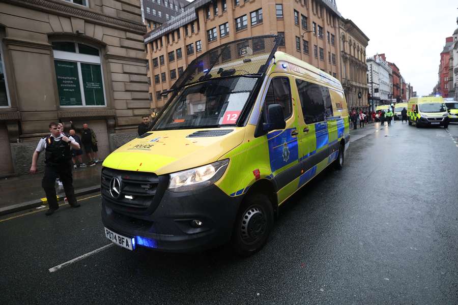A large emergency service presence was pictured during Liverpool's trophy parade in May