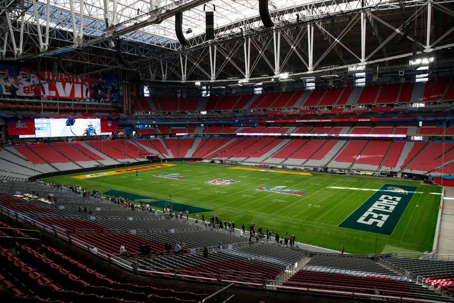 Preparations are made at State Farm Stadium in Glendale, Arizona