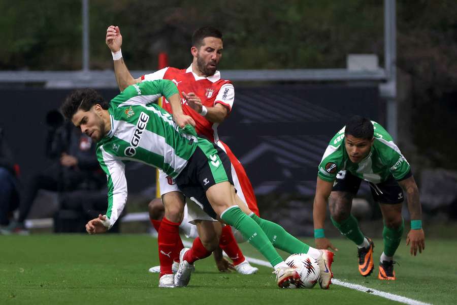 João Moutinho, jogador do SC Braga, na partida frente ao Betis