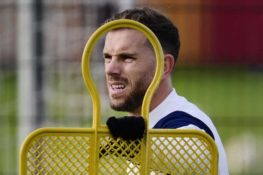 Jordan Henderson op de training van vrijdagmiddag
