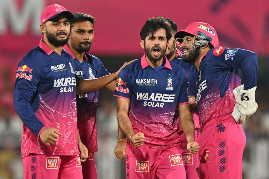 Rajasthan Royals' Ravi Bishnoi celebrates after taking the wicket of Mumbai Indians' captain Hardik Pandya Rajasthan Royals' Ravi Bishnoi celebrates after taking the wicket of Mumbai Indians' captain Hardik Pandya