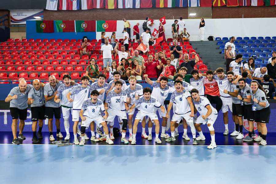 A festa dos jogadores de Portugal após o triunfo diante de Israel A festa dos jogadores de Portugal após o triunfo diante de Israel