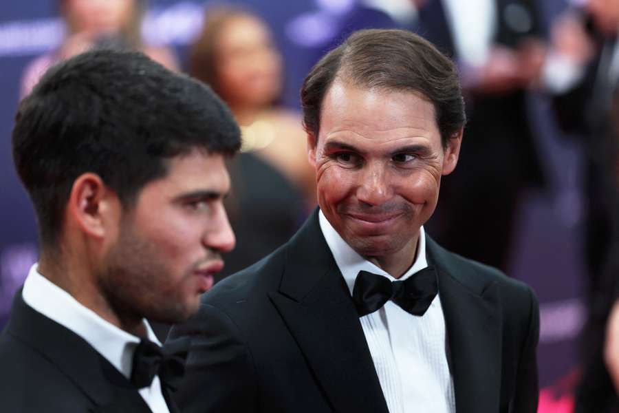 Rafa Nadal, junto a Carlos Alcaraz