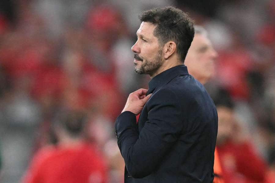 Simeone, durante el Benfica-Atlético de Madrid