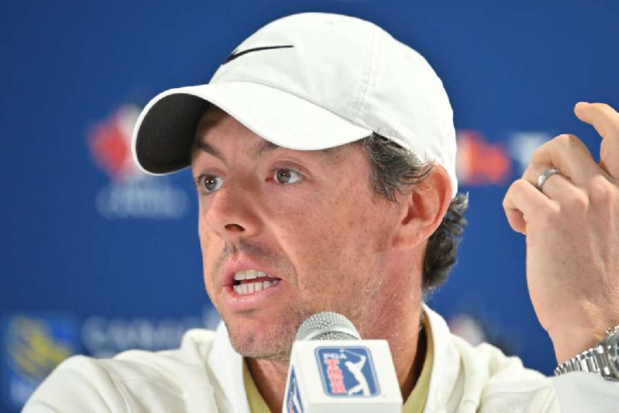 McIlroy speaking in a press conference