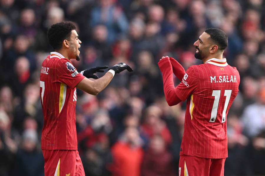 Luis Diaz e Mo Salah, uma dupla de alto nível.