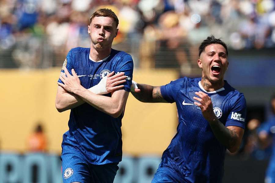Cole Palmer après son premier but face au Paris Saint-Germain dimanche. 