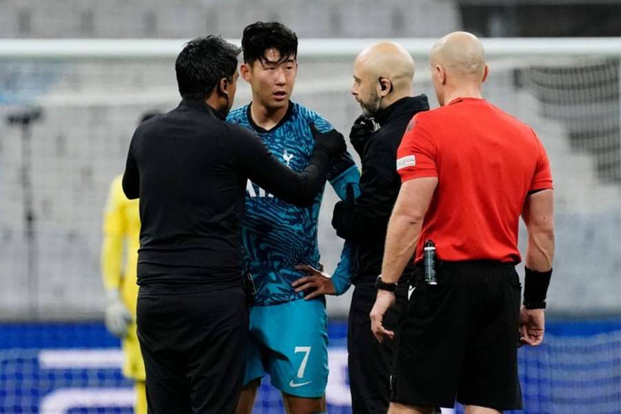 Tottenham's Son Heung-min was injured during their 2-1 win over Marseille in the Champions League.