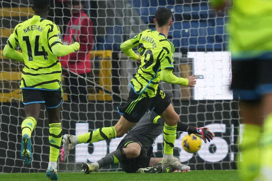 Havertz marca o quinto gol do Arsenal contra o Burnley