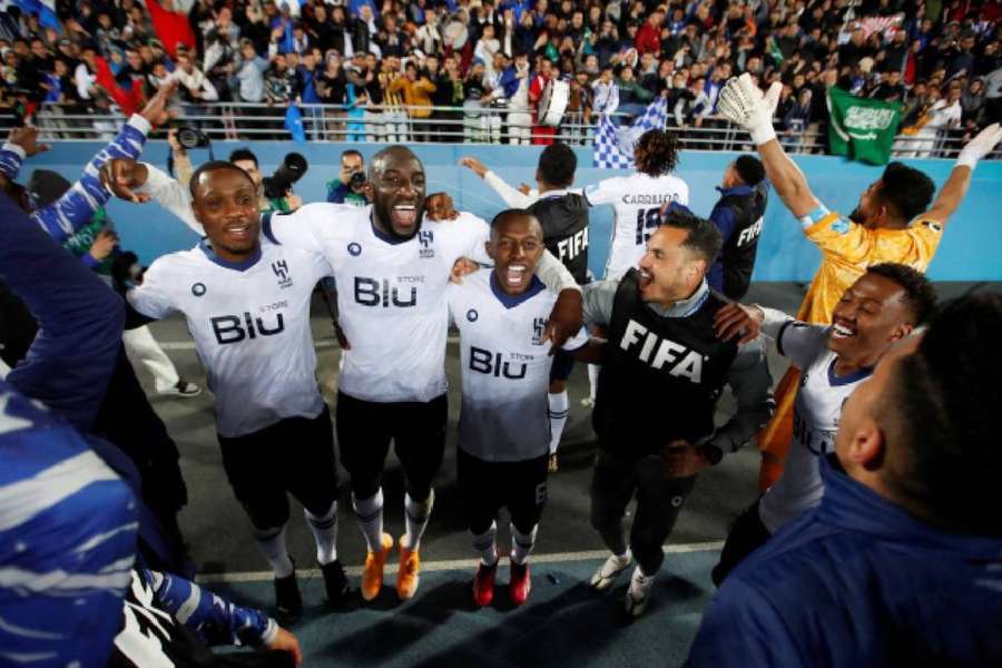 Al Hilal players celebrate after reaching the Club World Cup final