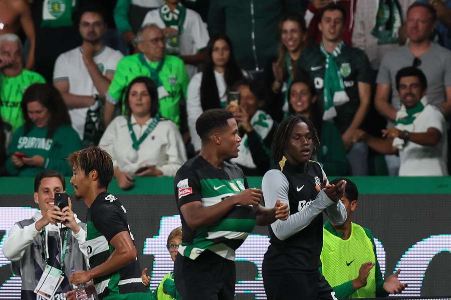 Geny Catamo festeja o 2-0 diante do FC Porto