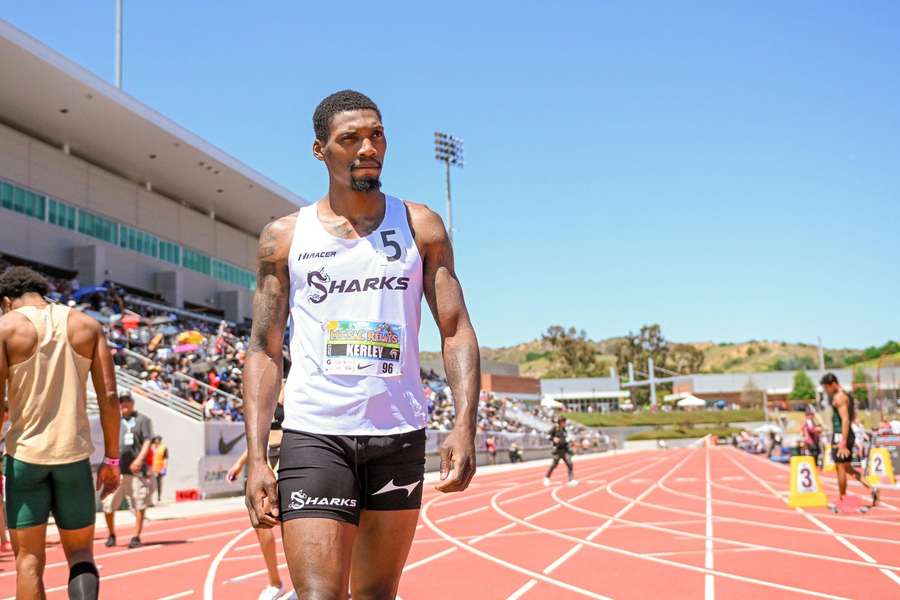 Kerley bei einem Leichtathletik-Event in San Antonio, Texas