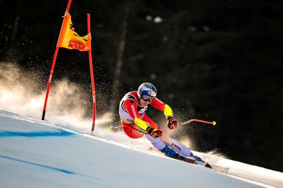 Switzerland's Marco Odermatt competes during the Men's Super-G event of the FIS Alpine Ski World Championship 2023 