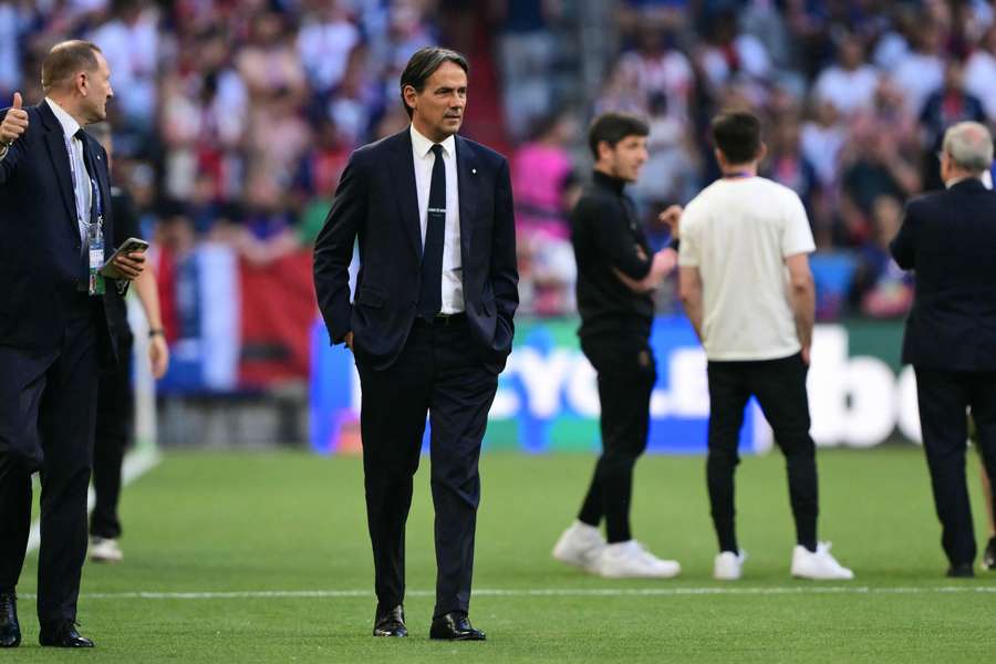 Simone Inzaghi in campo prima della finale di Champions League