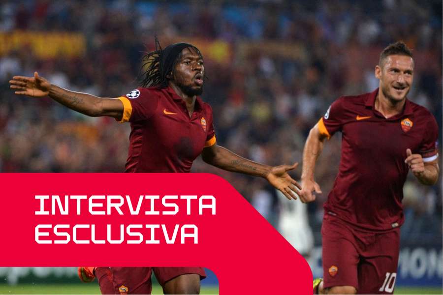 Gervinho assieme a Francesco Totti Gervinho assieme a Francesco Totti
