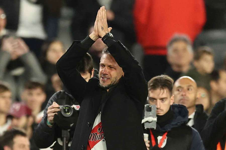 Martín Demichelis, llorando en su despedida de River Plate