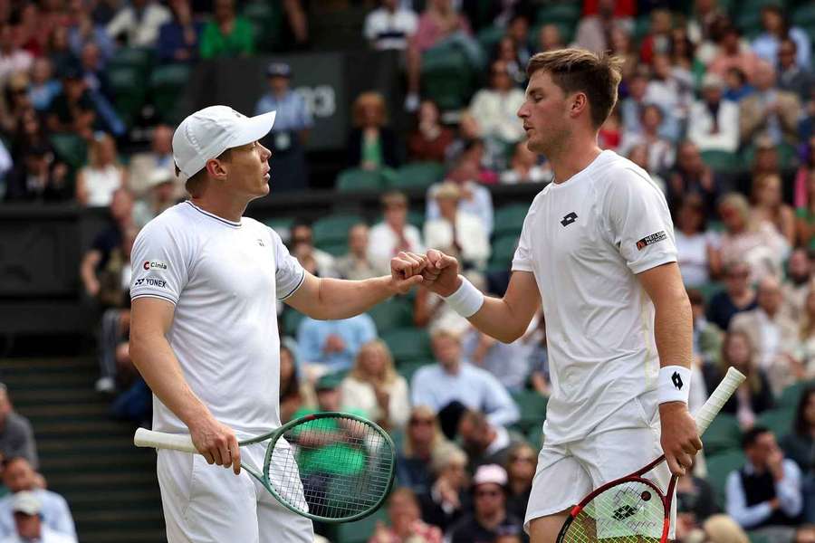 Heliovaara (left) and Patten could not repeat their Wimbledon success at Queen's