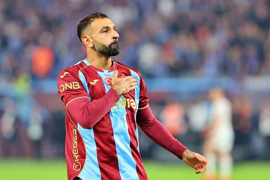 Salah celebrates against Galatasaray Salah celebrates against Galatasaray
