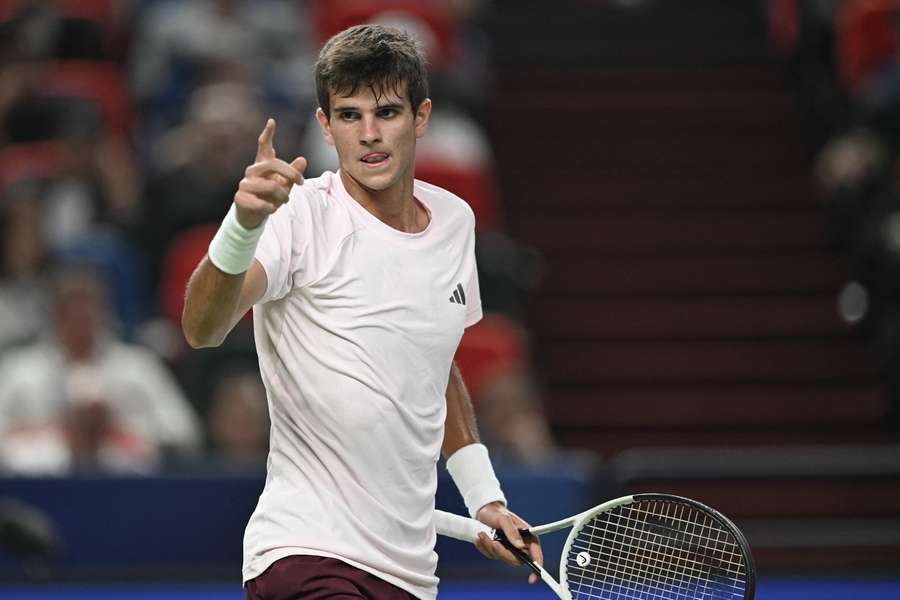 Rafael Jódar během finále na Masters v Šanghaji. Rafael Jódar během finále na Masters v Šanghaji.