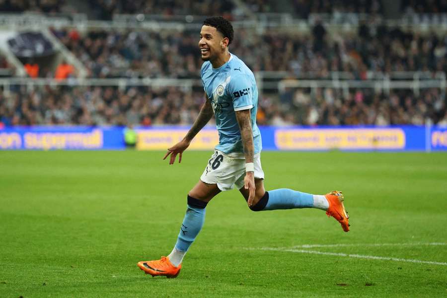 Savinho in action for Manchester City