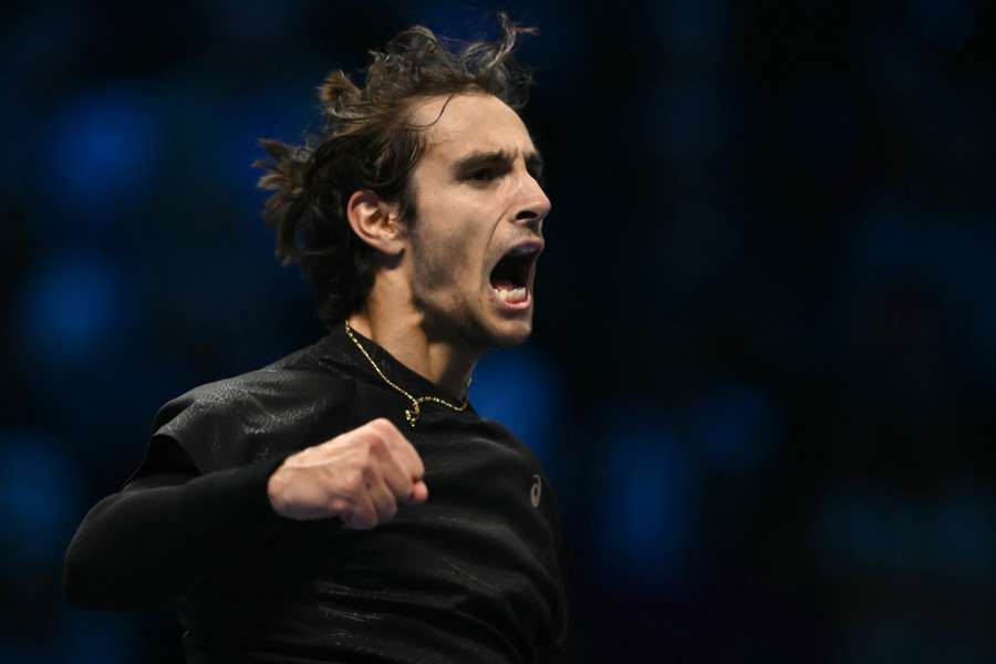 Musetti comemora vitória sobre o australiano Alex de Minaur Musetti comemora vitória sobre o australiano Alex de Minaur