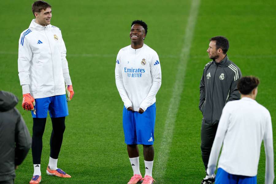 Vinicius, en el entrenamiento del lunes