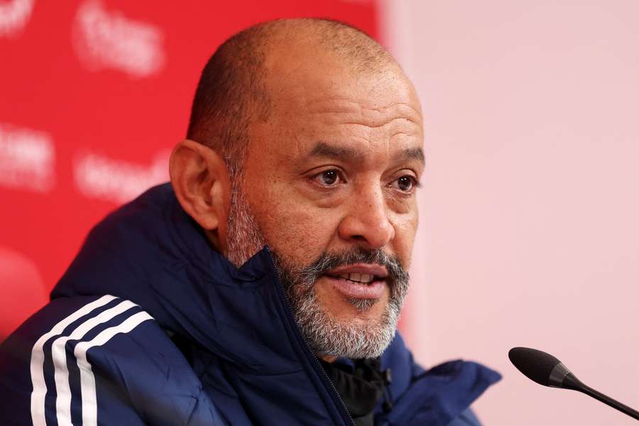 Nuno Espirito Santo speaks to the media they are unveiled as the new Nottingham Forest manager