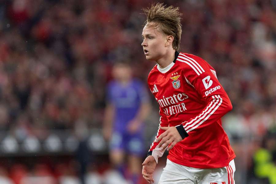 Andreas Schjelderup, extremo de 21 anos do Benfica Andreas Schjelderup, extremo de 21 anos do Benfica