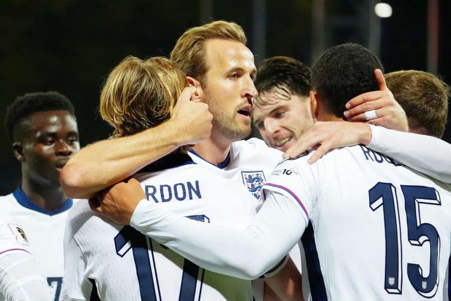 Harry Kane, celebrando un gol