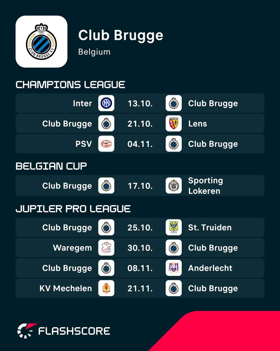 Club Brugge's upcoming matches Club Brugge's upcoming matches