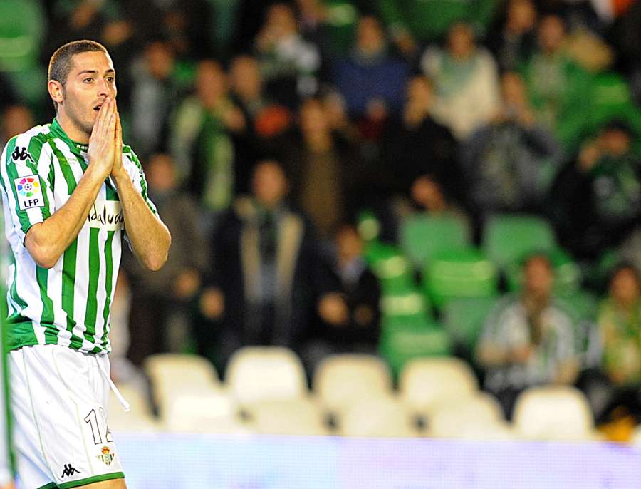 Damià Abella, en un Betis-Mallorca Damià Abella, en un Betis-Mallorca