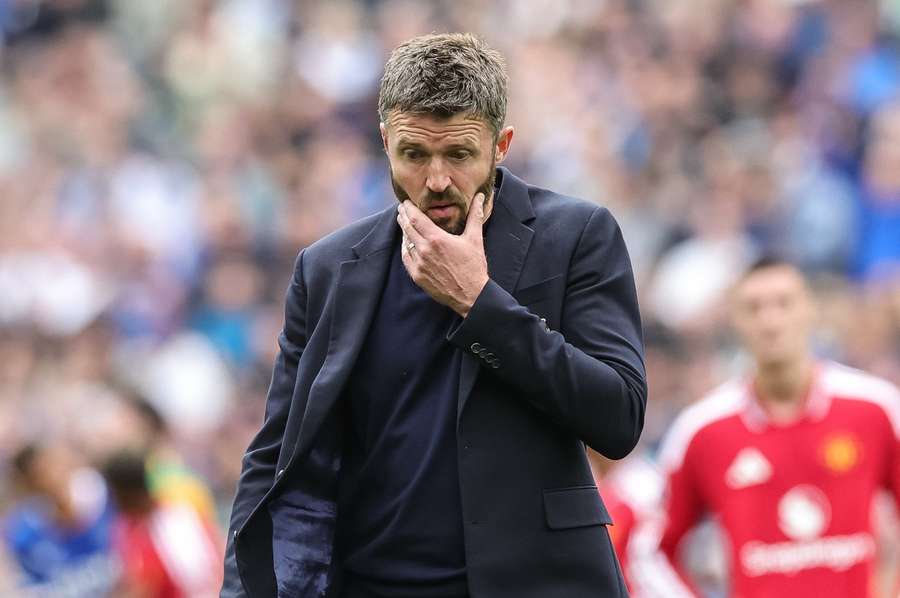 Michael Carrick reacts after the game Michael Carrick reacts after the game