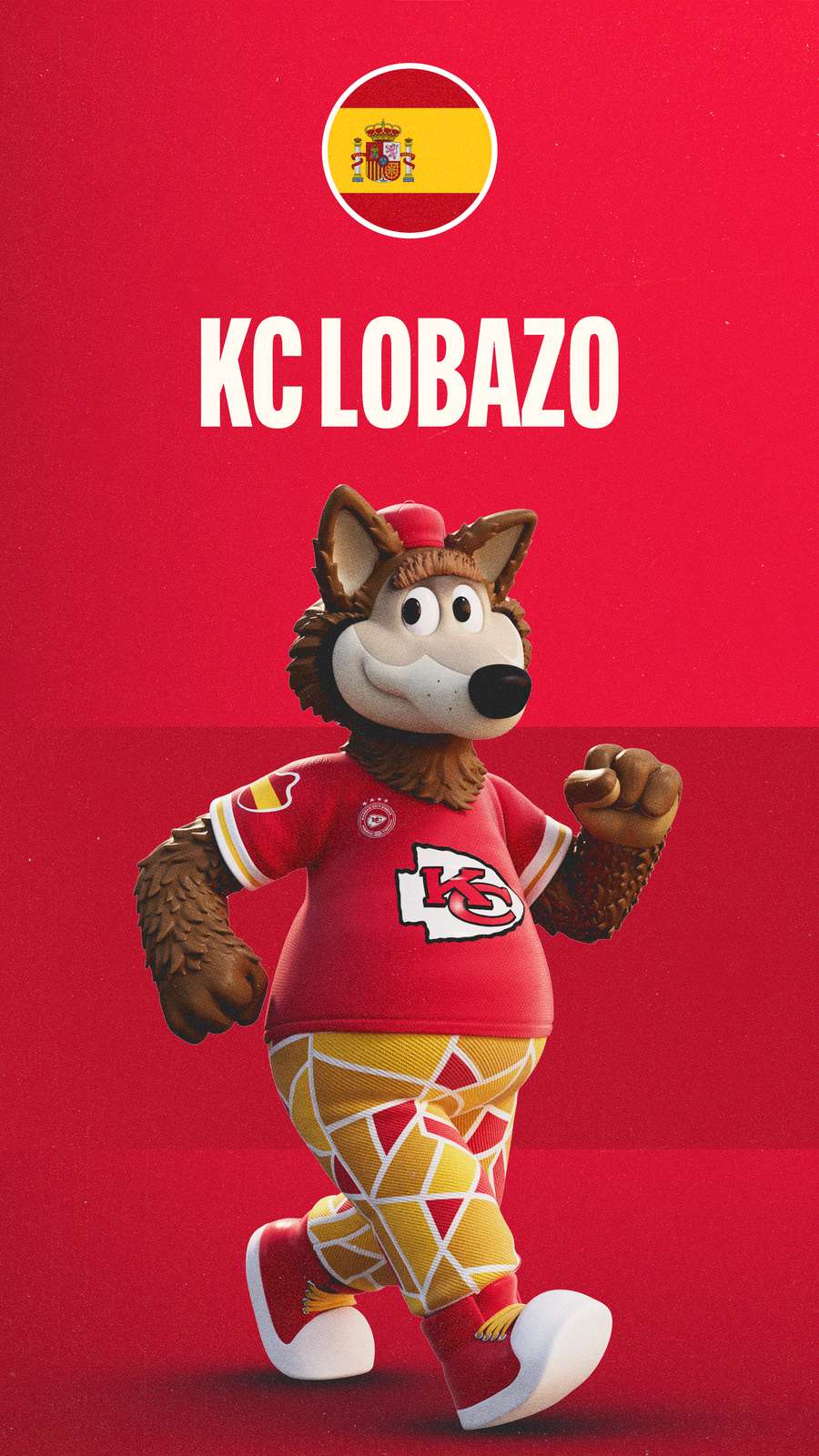 Así se ve KC Lobazo, la nueva mascota de los Chiefs en España