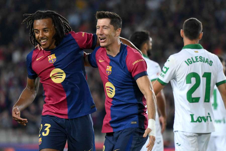 Lewandowski y Koundé, protagonistas del gol del Barça