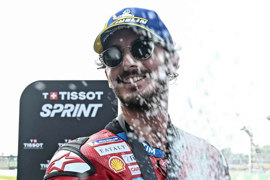 Francesco Bagnaia lors de sa victoire en sprint en Thaïlande.