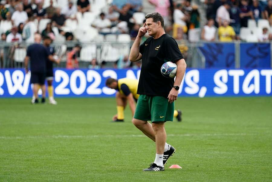 Rassie Erasmus lors du match face à la Roumanie.