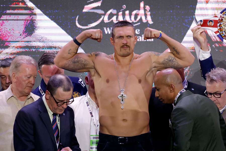 Oleksandr Usyk during the weigh-in