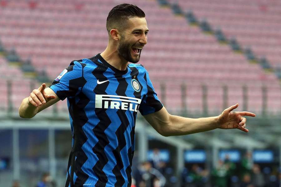 Roberto Gagliardini in het shirt van Inter