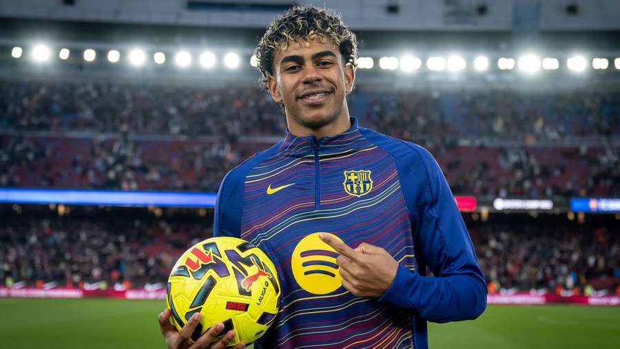 Yamal celebrates first senior hat-trick