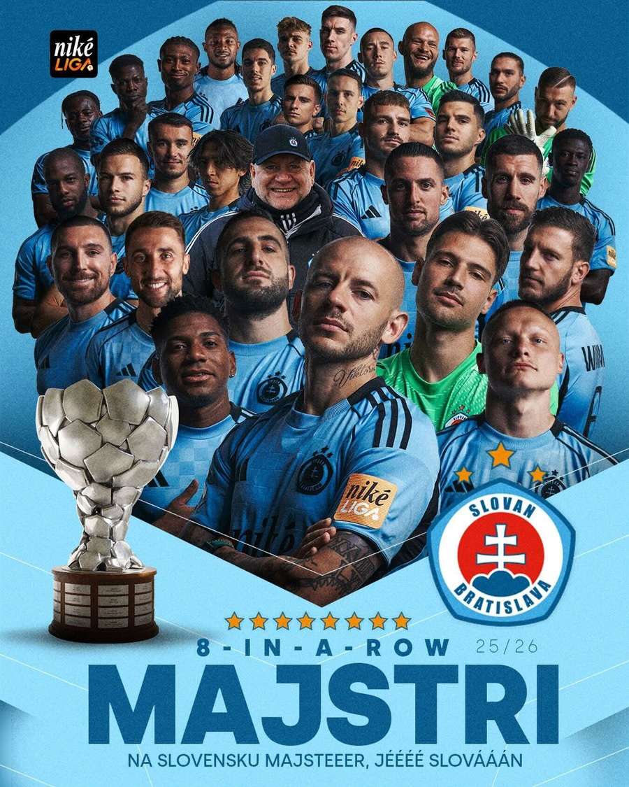 Slovan získal ôsmy titul v rade.