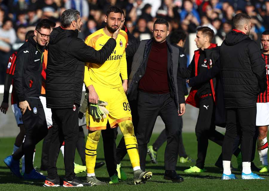 Gianluigi Donnarumma in lacrime al termine di Atalanta-Milan