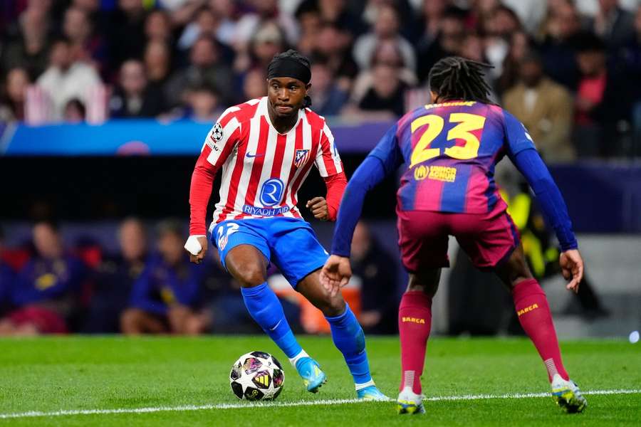 Lookman in action against Barcelona