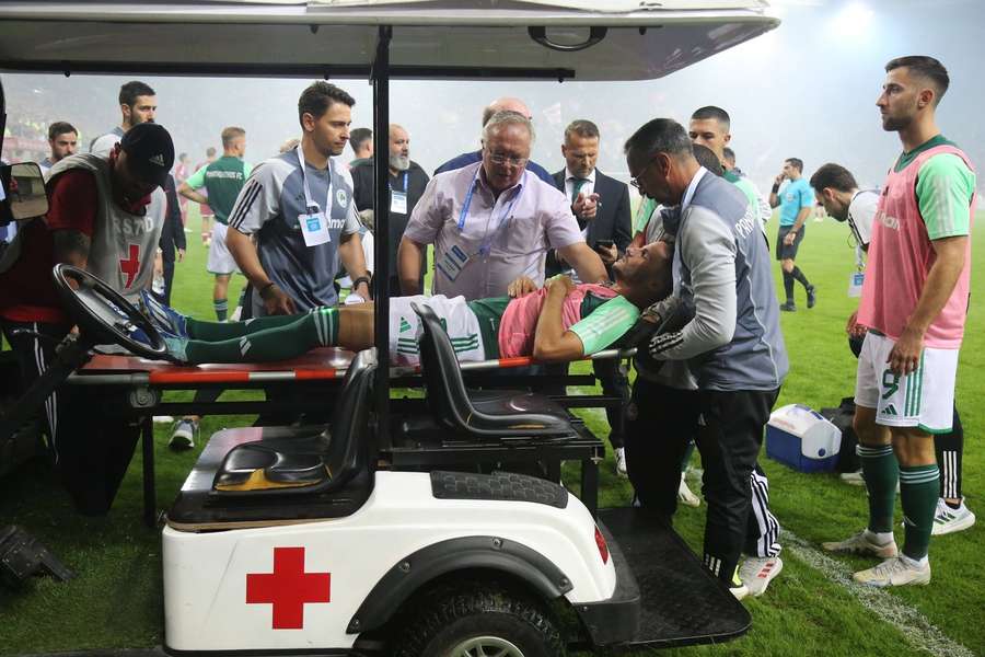 The match on October 22 was stopped in the 50th minute after Panathinaikos left-back Juan 'Juankar' Carlos was hit by a flare