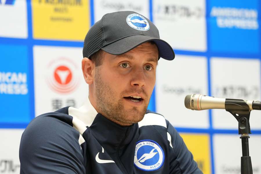 Fabian Hurzeler during one of his first press conferences in Brighton during Japan's tournament on July 23rd 2024